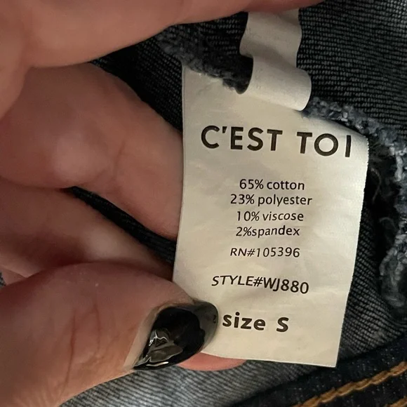 C’est Tio Denim Jean Jacket Size Small - Picture 7 of 8